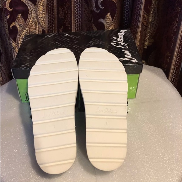 Sam Edelman Mares Satin Adjustable Slides, Black 8 - Picture 7 of 8